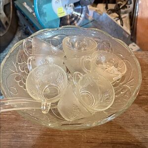 Elegant Glass Punch Bowl Set